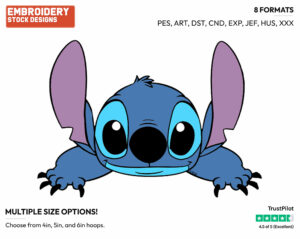 Stitch - Disney's Lilo & Stitch - Embroidery Design in 3 sizes & 8 formats