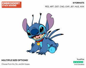 Stitch - Disney's Lilo & Stitch - Embroidery Design in 3 sizes & 8 formats