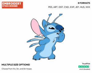 Stitch - Disney's Lilo & Stitch - Embroidery Design in 3 sizes & 8 formats