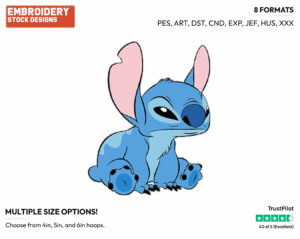 Stitch - Disney's Lilo & Stitch - Embroidery Design in 3 sizes & 8 formats