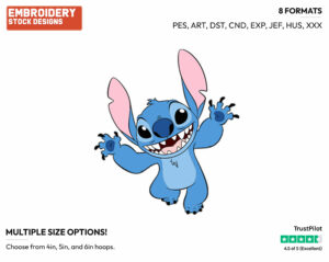 Stitch - Disney's Lilo & Stitch - Embroidery Design in 3 sizes & 8 formats
