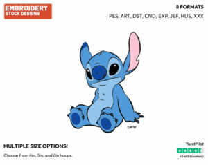 Stitch - Disney's Lilo & Stitch - Embroidery Design in 3 sizes & 8 formats