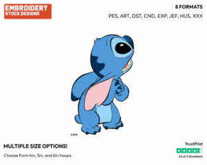 Stitch - Disney's Lilo & Stitch - Embroidery Design in 3 sizes & 8 formats