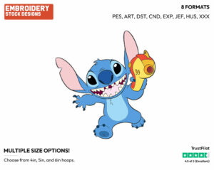 Stitch - Disney's Lilo & Stitch - Embroidery Design in 3 sizes & 8 formats
