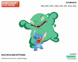 Stitch, Experiment 300 - Disney's Lilo & Stitch - Embroidery Design in 3 sizes & 8 formats