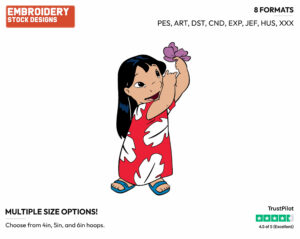 Lilo - Disney's Lilo & Stitch - Embroidery Design in 3 sizes & 8 formats