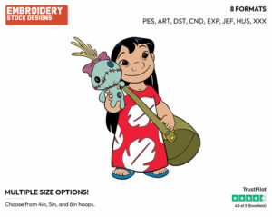 Lilo, Scrump - Disney's Lilo & Stitch - Embroidery Design in 3 sizes & 8 formats
