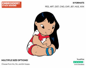 Lilo - Disney's Lilo & Stitch - Embroidery Design in 3 sizes & 8 formats