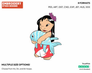 Lilo - Disney's Lilo & Stitch - Embroidery Design in 3 sizes & 8 formats