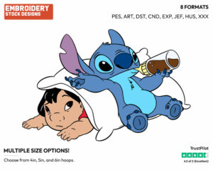 Lilo, Stitch - Disney's Lilo & Stitch - Embroidery Design in 3 sizes & 8 formats