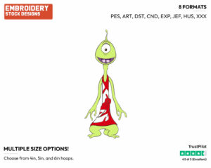 Pleakly - Disney's Lilo & Stitch - Embroidery Design in 3 sizes & 8 formats