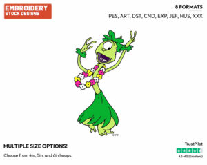 Pleakly Hula Dancing - Disney's Lilo & Stitch - Embroidery Design in 3 sizes & 8 formats