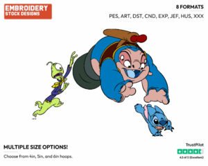 Pleakly, Jumba - Disney's Lilo & Stitch - Embroidery Design in 3 sizes & 8 formats