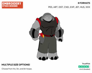 Gantu - Disney's Lilo & Stitch - Embroidery Design in 3 sizes & 8 formats
