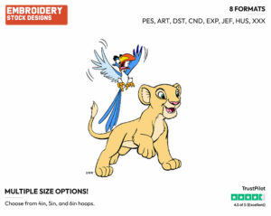 Nala, Zazu - Disney's The Lion King - Embroidery Design in 3 sizes & 8 formats
