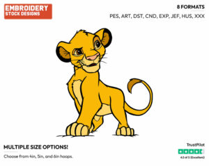 Simba Roaring - Disney's The Lion King - Embroidery Design in 3 sizes & 8 formats