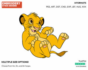 Simba - Disney's The Lion King - Embroidery Design in 3 sizes & 8 formats