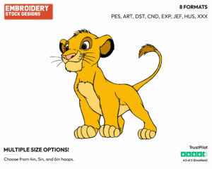 Simba - Disney's The Lion King - Embroidery Design in 3 sizes & 8 formats