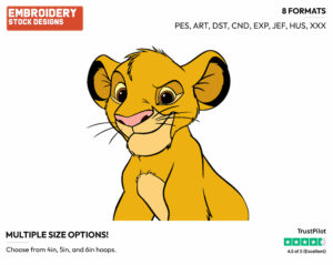 Mischievous Simba - Disney's The Lion King - Embroidery Design in 3 sizes & 8 formats