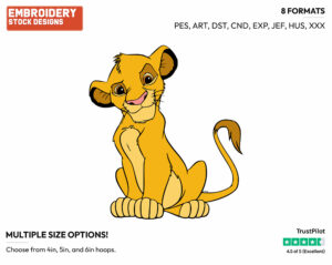 Simba - Disney's The Lion King - Embroidery Design in 3 sizes & 8 formats