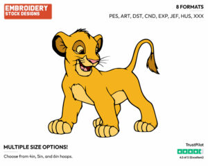Simba - Disney's The Lion King - Embroidery Design in 3 sizes & 8 formats