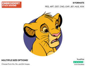 Simba - Disney's The Lion King - Embroidery Design in 3 sizes & 8 formats