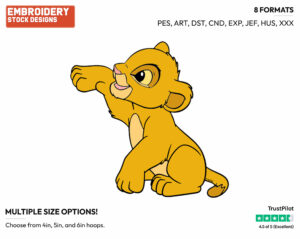 Baby Simba - Disney's The Lion King - Embroidery Design in 3 sizes & 8 formats