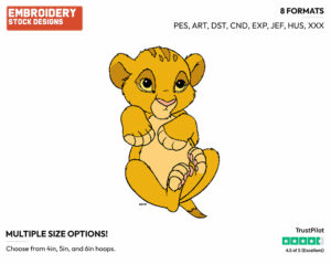 Baby Simba - Disney's The Lion King - Embroidery Design in 3 sizes & 8 formats