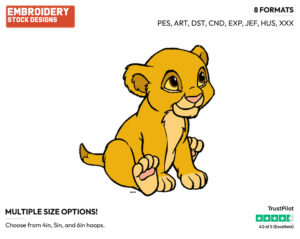 Baby Simba - Disney's The Lion King - Embroidery Design in 3 sizes & 8 formats