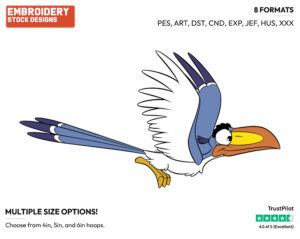 Zazu Flying - Disney's The Lion King - Embroidery Design in 3 sizes & 8 formats