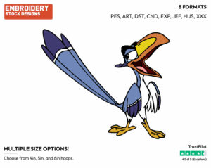 Zazu - Disney's The Lion King - Embroidery Design in 3 sizes & 8 formats