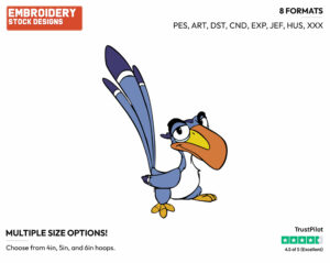 Zazu - Disney's The Lion King - Embroidery Design in 3 sizes & 8 formats