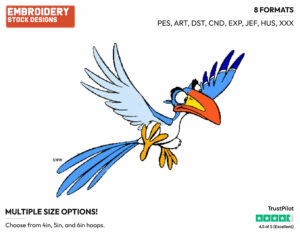 Zazu - Disney's The Lion King - Embroidery Design in 3 sizes & 8 formats