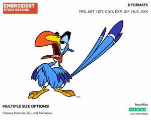 Zazu - Disney's The Lion King - Embroidery Design in 3 sizes & 8 formats