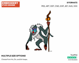 Rafiki - Disney's The Lion King - Embroidery Design in 3 sizes & 8 formats