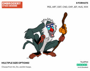 Rafiki - Disney's The Lion King - Embroidery Design in 3 sizes & 8 formats