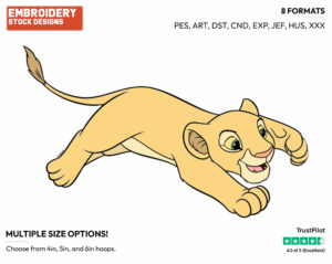 Young Nala - Disney's The Lion King - Embroidery Design in 3 sizes & 8 formats