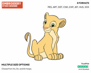 Young Nala - Disney's The Lion King - Embroidery Design in 3 sizes & 8 formats