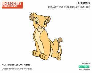 Young Nala - Disney's The Lion King - Embroidery Design in 3 sizes & 8 formats
