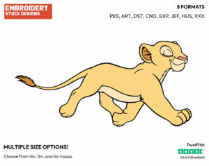 Young Nala - Disney's The Lion King - Embroidery Design in 3 sizes & 8 formats