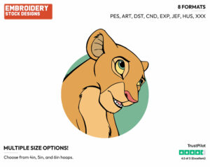 Adult Nala - Disney's The Lion King - Embroidery Design in 3 sizes & 8 formats
