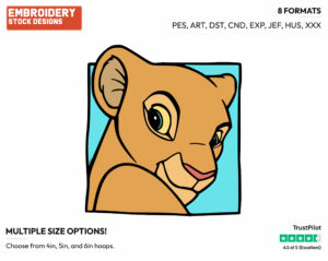 Adult Nala's Face - Disney's The Lion King - Embroidery Design in 3 sizes & 8 formats