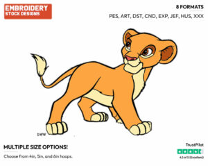 Kiara Chasing Butterfly - Disney's The Lion King - Embroidery Design in 3 sizes & 8 formats