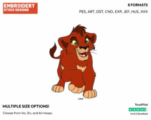 Kovu - Disney's The Lion King - Embroidery Design in 3 sizes & 8 formats