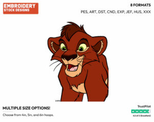Kovu - Disney's The Lion King - Embroidery Design in 3 sizes & 8 formats
