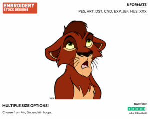 Kovu - Disney's The Lion King - Embroidery Design in 3 sizes & 8 formats