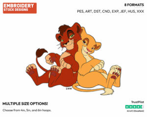 Kovu, Kiara - Disney's The Lion King - Embroidery Design in 3 sizes & 8 formats