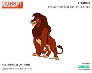 Adult Kovu - Disney's The Lion King - Embroidery Design in 3 sizes & 8 formats