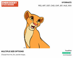 Adult Kiara - Disney's The Lion King - Embroidery Design in 3 sizes & 8 formats