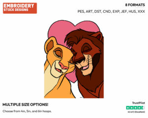 Kovu, Kiara - Disney's The Lion King - Embroidery Design in 3 sizes & 8 formats